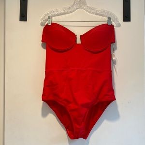 Chromat bustier bathing suit in red